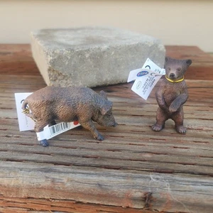 Papo Wild Boar Sow Pig And Bear Cub - Picture 1 of 10