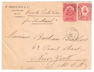 1905 Cap Haitien Haiti Brief nach New York über Puerto Rico - Bild 1 von 2