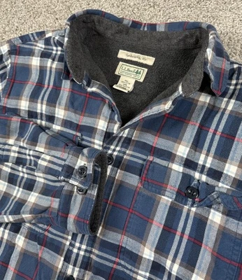 Camisa de franela forrada de vellón calce tradicional LL Bean para hombre con botones gruesos pequeña Foto 1 de 4