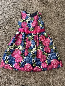 Bonnie Jean Girls 10 Sleeveless Full Lined Skirt Pink Floral Party Formal Dress - Picture 1 of 7