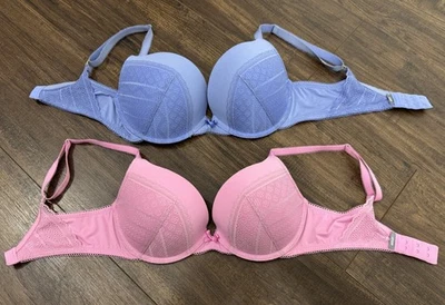 2 Aerie Brooke Bras 32D / 34D ( Pink & Blue ) Pre-owned - Image 1 of 4
