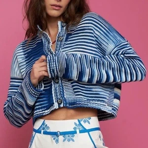 CIAO LUCIA Pullover Strickjacke Damen Large Varese Acqua Space Dye Pima Baumwolle - Bild 1 von 10