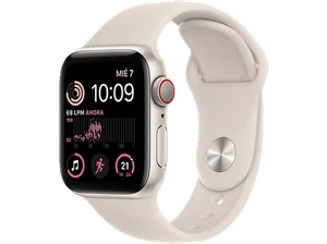 APPLE Watch SE (2022), GPS+CELL,40 mm, Caja de aluminio, Correa deportiva blanco - Imagen 1 de 10