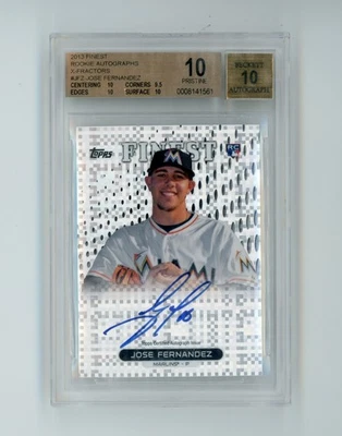 2013 Topps Finest Jose Fernandez X-Fractor Rookie Auto /149 BGS 10/10 (D) - Image 1 of 2