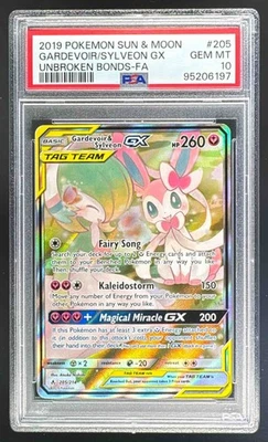 Gardevoir & Sylveon GX 2019 Pokemon Sun Moon Unbroken Bonds Holo #205 PSA 10 - Image 1 of 3