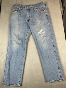 Rustler Jeans 36x29 Thrashed Distressed Gebeizt Farm Wear Boho - Bild 1 von 14