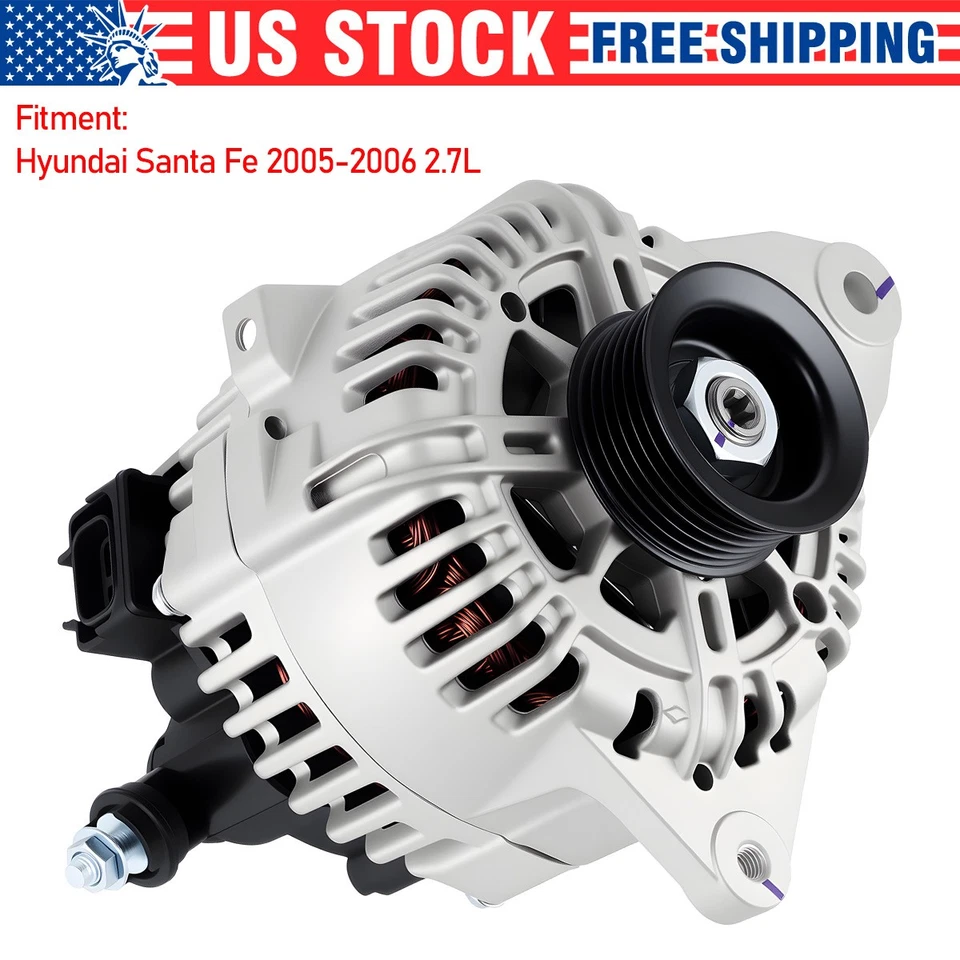 Genuine Alternator Fit 2005-2009 Hyundai Tucson 2.7L 120Amp 37300-37800 / 11188 Foto 1 de 4