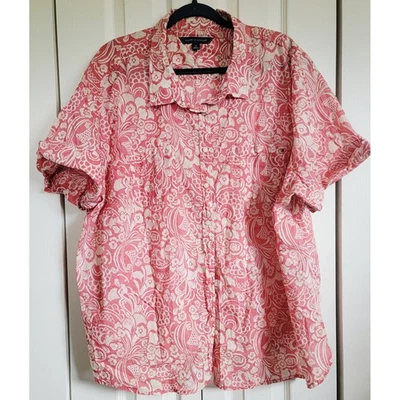 Tommy Hilfiger 3X Camisa Para Mujer con Botones Estampado Floral Manga Corta 3X NUEVA Foto 1 de 4