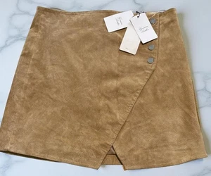 Genuine Leather Skirt in Camel by MGN Ladies Size 6 NWT - Picture 1 of 10