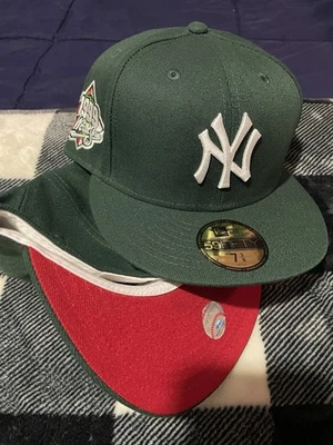 Chapéu exclusivo New Era ajustado NY Yankees 7 1/4 tamanho 8 verde melancia vermelho UV 1999 - Imagem 1 de 4