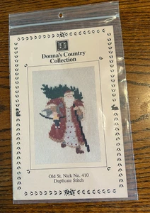 Vintage 1991 Donna's Country Collection Old St. Nick No. 410 Duplicate Stitch - Picture 1 of 2