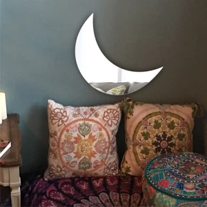 Acrylic Mirror Wall Decor Strong No DIY Sharp Reflection Lightweight Moon - Picture 1 of 5