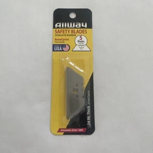 Blade,Utility Rounded Point by ALLWAY TOOLS, INC / 5 Blades in Sealed Pack - Picture 1 of 8