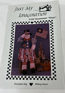 Just My Imagination- #122 18” Snowman “Sam” Flag - Uncut Sewing Holiday Pattern - Picture 1 of 5