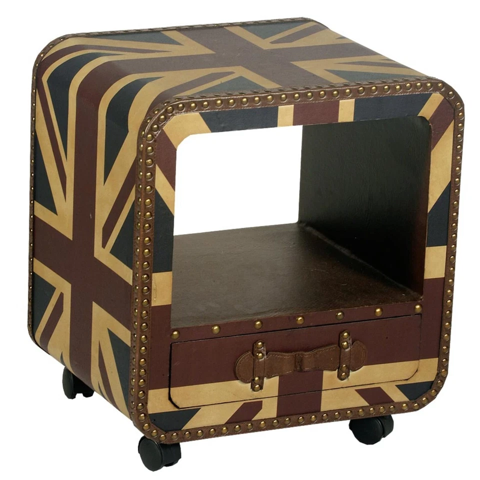 Mesita de noche vintage Union Jack bandera británica Reino Unido mesita de noche PIEZA DE PROYECTO Foto 1 de 3