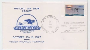 TurtlesTradingPost- Richmond, VA 1977- Golden Wings Air Show Pictorial Cancel - Picture 1 of 1