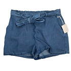 LC Lauren Conrad Chambray Shorts Belted Sz Large NWT