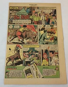 1949 Wildroot Cartoon Anzeigenseite ~ SAM SPADE ~ Ärger in der Stierkampfarena - Bild 1 von 1
