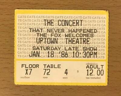 1986 THE BACK DOORS TRIBUTE CONCERT THAT NEVER HAPPENED KANSAS CITY TICKET STUB - Image 1 of 2