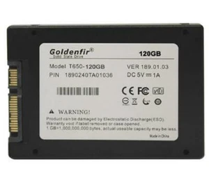 120GB SSD Goldenfir 120GB SSD 2.5" SATA3 Black internal T650 Solid State Drive - Picture 1 of 3