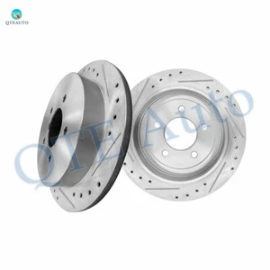 Rear Drilled Slotted Brake Disc Rotors 334mm For 1998-2002 Lincoln Navigator - Picture 1 of 6