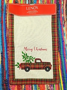 NEW LENOX Holiday Novelty Truck Table Runner 14x70' Christmas Farmhouse Cotton - Picture 1 of 6