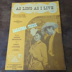 As Long As I Live by Steiner Tobias (Vintage Sheet Music 1944 Witmark) - Picture 1 of 3