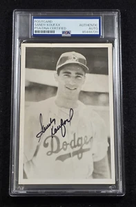 SANDY KOUFAX Signed Real Photo Postcard-HOF-LOS ANGELES DODGERS-PSA - Picture 1 of 5