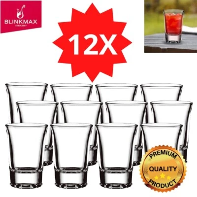 12X Shot Glass Set 40ml Liquor Vodka Whiskey Scotch Tumbler Heavy Base Cup - image 1 of 4