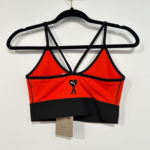Reggiseno sportivo Puma Ami rosso brillante donna taglia XS sportivo chic bralette designer