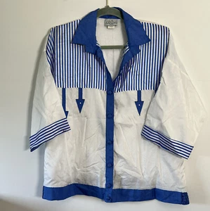 VTG Park Place Half-Sleeve Embellished Windbreaker Cropped Track Jacket Size L - Picture 1 of 12