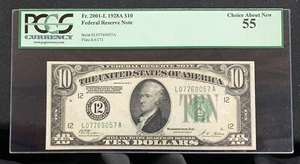 1928 A $10 FRN PCGS AU55 FR. 2001-L San Francisco # Seal! s/n L07769057A Mr. C - Picture 1 of 5