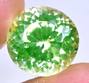 9.80 Ct Natural Green Peridot Round Shape VVS Pak Gemstone AGL Certified - Picture 1 of 7