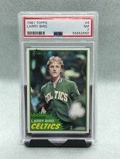 1981 Topps Basketball Larry Bird Card #4 PSA 7 NM Boston Celtics