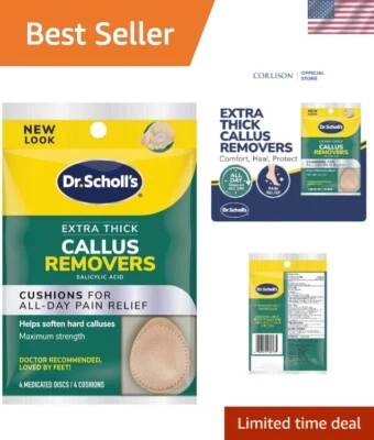 Discos removedores de callos extra gruesos ligeros - Alivio de amortiguación para todo el día, paquete de 4 Foto 1 de 4