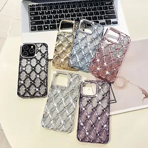 For iPhone 16 Pro Max 15 14 13 12 11 Slim Luxury Diamond Shockproof Phone Case - Picture 1 of 16
