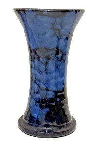 "Jarrón de cerámica Ewenny Studio Pottery Bridgend Gales moteado azul/negro mirada H 6""" - Imagen 1 de 6
