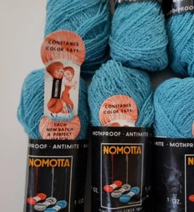 Hilo Nomotta De Colección 7+ Madejas Lana Azul Nubby Etiquetas Antropomórficas Alemania Occidental - Imagen 1 de 6