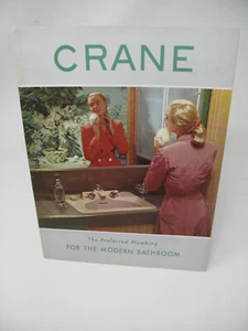1956 CRANE Plumbing Modern Bathroom Advertisement Brochure Gloucester MA Andrews - Picture 1 of 4