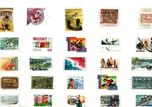 A MIX OF 25 DIFFERENT GOOD/FINE USED COMMEMORATIVE STAMPS FROM CANADA - Picture 1 of 1