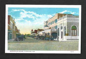 POSTAL: VISTA DE WASHINGTON STREET EN TITUSVILLE, FLORIDA - c.1930s - Imagen 1 de 2
