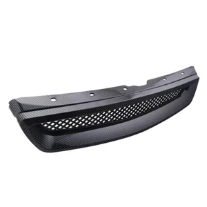 Front Hood Mesh Grill Grille Cap For 99-00 Honda Civic EX JDM CX DX carbon Fiber - Picture 1 of 7