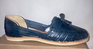 Redhawk Boots Womens Slip On Leather Sandals Blue Woven Strap Size 11 M US - Picture 1 of 7