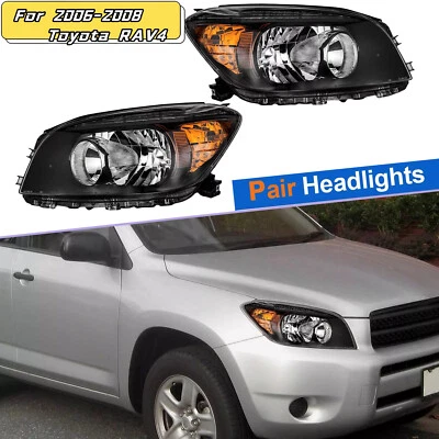 2PCS LH RH Faros para Toyota RAV4 2006-2008 Negro/Ámbar Lente de esquina Foto 1 de 4