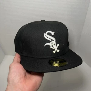 Chicago White Sox Hat Cap New Era Size 7 1/2 Fitted 59Fifty Black On Field MLB - Picture 1 of 7