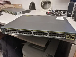 1X Cisco Catalyst WS-C2960+48PST-L Port PoE Ethernet Switch - Picture 1 of 2