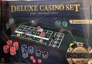 Game Gallery Deluxe Casino Set - Craps, Blackjack, Poker. SEALED Free Shipping - Picture 1 of 2