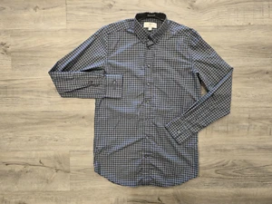 Camisa Christian Lacroix Para Hombre Pequeña 14.5 Azul A Cuadros Contemporánea Con Botones - Imagen 1 de 14