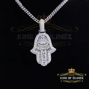 3,00ct Moissanit VVS D Baguette 925 silber weiß Hamsa Anhänger für Damen - Bild 1 von 12