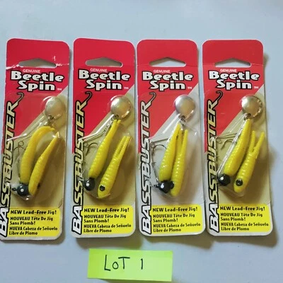 Lote de 8 señuelos de pesca Johnson Beetle Spin 1/4 oz amarillo punto negro BSVP1/4-YBD  Foto 1 de 4